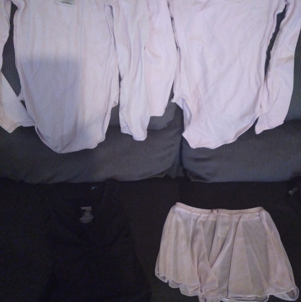 Ballet leotards, one short sleeve and others long sleeve. Size 6x